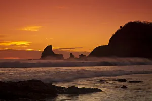 Nicaragua, San Juan Del Sur, Playa Madera at sunset Nicaragua, San Juan Del Sur, Playa Madera at sunset