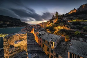 Print of Night from the Chapter Tower in Portovenere, Italy