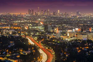 Night city skyline, Los Angeles, California, USA Night city skyline, Los Angeles, California, USA