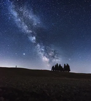 Night sky and Milky Wayy over rural Tuscany, Italy Night sky and Milky Wayy over rural Tuscany, Italy