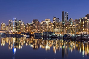 Night view of downtown skyline, Vancouver, British Columbia, Canada Night view of downtown skyline, Vancouver, British Columbia, Canada