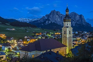 Night view over the mountain village of Castelrotto Kastelruth, Alto Adige or South Tyrol Night view over the mountain village of Castelrotto Kastelruth, Alto Adige or South Tyrol