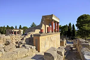 North Entrance With A Charging Bull And Olive Tree Fresco, The Minoan Palace Of Knossos North Entrance With A Charging Bull And Olive Tree Fresco, The Minoan Palace Of Knossos