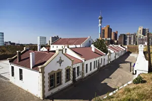 Old Fort in Constitution Hill with Telkom Tower in background, Johannesburg, Gauteng Old Fort in Constitution Hill with Telkom Tower in background, Johannesburg, Gauteng