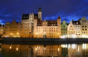 The Old Town and the Motlawa river in Gdansk. Poland