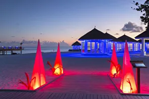 Olhuveli Beach And Spa Resort Gallery: Olhuveli Beach and Spa Resort at sunset, South Male Atoll, Kaafu Atoll, Maldives (PR)
