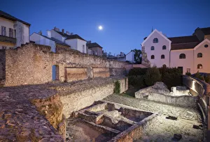 Open air Roman ruins at dusk, Sopron, Western Transdanubia, Hungary Open air Roman ruins at dusk, Sopron, Western Transdanubia, Hungary