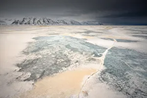 Orange sand from the Sahara desert blown north up to Billefjorden, Spitsbergen, Svalbard Orange sand from the Sahara desert blown north up to Billefjorden, Spitsbergen, Svalbard