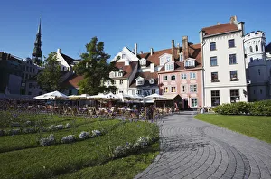Outdoor cafes in Livu Laukums, Riga, Latvia Outdoor cafes in Livu Laukums, Riga, Latvia