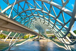 Pace bridge architecture from inside. Tbilisi, Georgia Pace bridge architecture from inside. Tbilisi, Georgia