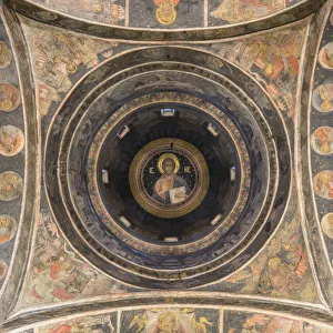 The painted ceiling of Stavropoleos Monastery and Church, Bucharest, Romania The painted ceiling of Stavropoleos Monastery and Church, Bucharest, Romania