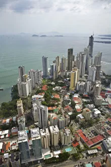 Images Dated 28th March 2008: Panama, Panama City, Aerial view of city
