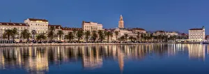 Panoramic view of the waterfront with Cathedral of St. Domnius in the background, Split Panoramic view of the waterfront with Cathedral of St. Domnius in the background, Split