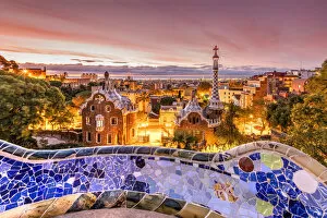 Mosaic Collection: Park Guell, Barcelona, Catalonia, Spain