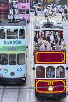 Party tram, Causeway Bay, Hong Kong Island, Hong Kong Party tram, Causeway Bay, Hong Kong Island, Hong Kong