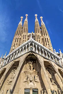 The Passion Facade of Sagrada Familia basilica church, Barcelona, Catalonia, Spain The Passion Facade of Sagrada Familia basilica church, Barcelona, Catalonia, Spain