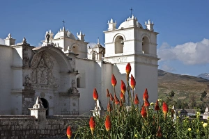 Peru, An attractive C18th church dominates the main square of Yanque, a small rural village in the Colca Peru, An attractive C18th church dominates the main square of Yanque, a small rural village in the Colca