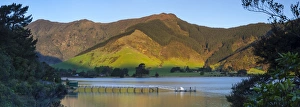 Picturesque Wharf in Idyllic Kenepuru Sound, Marlborough Sounds, South Island, New Picturesque Wharf in Idyllic Kenepuru Sound, Marlborough Sounds, South Island, New