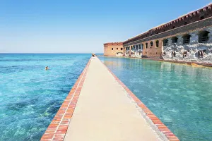 Pier surrounding Fort Jefferson, Dry Tortugas National Park, Florida, USA Pier surrounding Fort Jefferson, Dry Tortugas National Park, Florida, USA