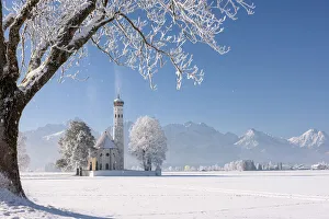 Pilgrimage Church of St. Coloman near Schwangau, Allgeau Alps, Schwangau near Fuessen Pilgrimage Church of St. Coloman near Schwangau, Allgeau Alps, Schwangau near Fuessen