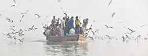 Pilgrims on the Ganges river, Varanasi, India Pilgrims on the Ganges river, Varanasi, India