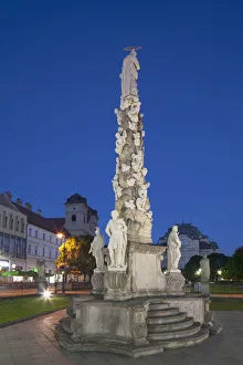 Plague Column at dusk, Kosice, Kosice Region, Slovakia Plague Column at dusk, Kosice, Kosice Region, Slovakia