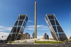 Sky Tower Gallery: Plaza de Castilla with Puerta de Europa twin towers, Madrid, Comunidad de Madrid, Spain