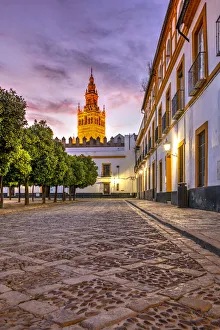 Plaza del Patio de Banderas with Giralda bell tower in the background, Seville, Andalusia Plaza del Patio de Banderas with Giralda bell tower in the background, Seville, Andalusia