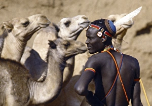 A Pokot warrior with a traditional blue clay hairstyle A Pokot warrior with a traditional blue clay hairstyle