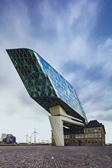 Port Authority by Zaha Hadid in Antwerp at sunset Port Authority by Zaha Hadid in Antwerp at sunset