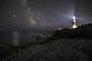 Portland Bill Lighthouse at night with the Milky Way, Isle of Portland Portland Bill Lighthouse at night with the Milky Way, Isle of Portland