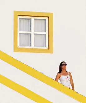 Portugal, Alentejo, Elvas, woman on sstairway (MR) Portugal, Alentejo, Elvas, woman on sstairway (MR)