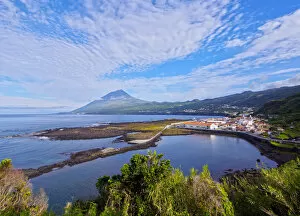 Archipelago Gallery: Portugal, Azores, Pico, Lajes do Pico, View of Lajes with Pico Mountain in the background