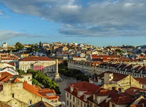 Images Dated 19th January 2017: Portugal, Lisbon, Elevated view of the Pedro IV Square