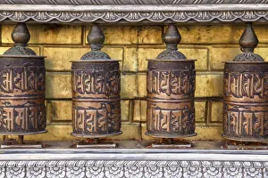 Prayer wheels at Swayambhunath Stupa (UNESCO World Heritage Site), Kathmandu, Nepal Prayer wheels at Swayambhunath Stupa (UNESCO World Heritage Site), Kathmandu, Nepal