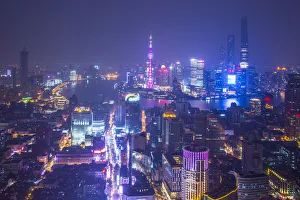 Pudong skyline and East Nanjing Road, Shanghai, China Pudong skyline and East Nanjing Road, Shanghai, China