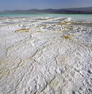 Pure salt crystallizes on the flats beside Lake Assal
