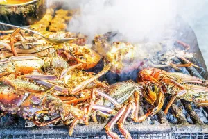 Print of Grilled Lobster in Carriacou, Grenada