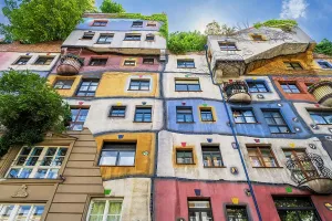 Prints of Hundertwasser house, Vienna, Austria Austria Prints: Hundertwasser House Print, Vienna Austria