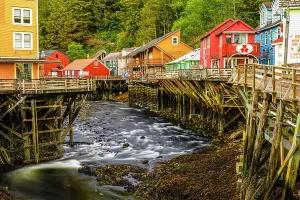 Street Art Prints: Print of Ketchikan Creek at Low Tide, Alaska
