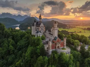 Prints of Neuschwanstein Castle, Fussen, Bavaria, Germany Germany Prints: Neuschwanstein Castle Print, a photograph of the Bavarian castle