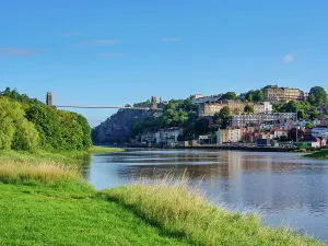 Bristol Cityscape Photography Prints: View over River Avon towards Clifton Suspension Bridge, Bristol, England, United Kingdom