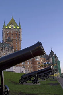 Cannons Collection: Quebec City, Canada. Canons along Dufferin Terrace in front of the Chateau Frontenac