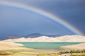 Rainbow above the lake Barrage Sidi Chahed, along the road from Chefchaouen to Fes Rainbow above the lake Barrage Sidi Chahed, along the road from Chefchaouen to Fes