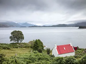 Red-roofed cottage, Applecross Peninsula, Highland Region, Scotland, UK Red-roofed cottage, Applecross Peninsula, Highland Region, Scotland, UK