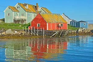 Atlantic Canada Collection: Reflection in fishing village of Peggy's Cove, Peggy's Cove, Nova Scotia, Canada