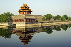 A reflection of a Palace Wall Tower surrounded by the A reflection of a Palace Wall Tower surrounded by the