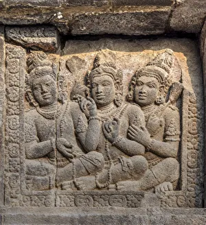 Relief panel, Candi Shiva Mahadeva, Prambanan temple complex, Yogyakarta, Java, Indonesia Relief panel, Candi Shiva Mahadeva, Prambanan temple complex, Yogyakarta, Java, Indonesia