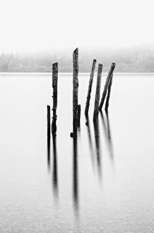 Remains of the old jetty, Derwentwater, Cumbria, UK Remains of the old jetty, Derwentwater, Cumbria, UK