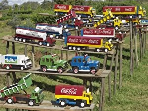 Antananarivo Gallery: Replica trucks and lorries for sale at a roadside stall